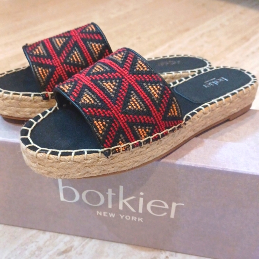 Botkier New York Jenny Red Multi-Trim Slide Espadrilles